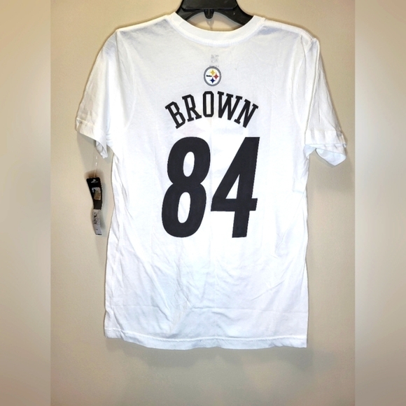 NFL Pittsburgh Steelers Youth 14/16  large NWT white tee Brown #84 - Picture 11 of 11